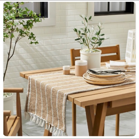 HEARTH & HAND Jute Striped Table Runner - Picture 2 of 3
